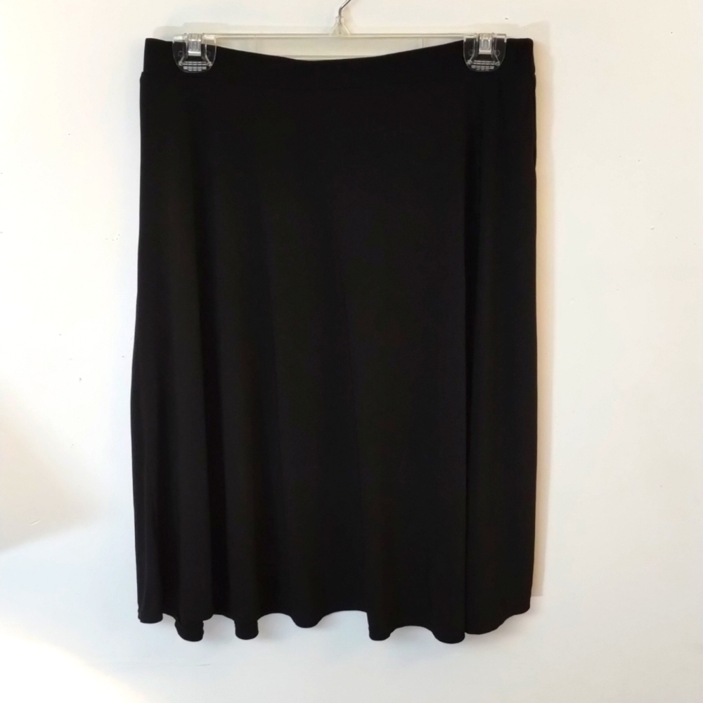 Full Flare Black Knee Length Black Skirt Size M by George
